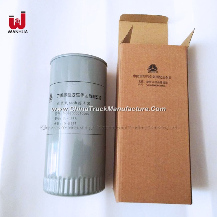 Sinotruk Truck Engine Parts Vg61000070005 Oil Filter for HOWO