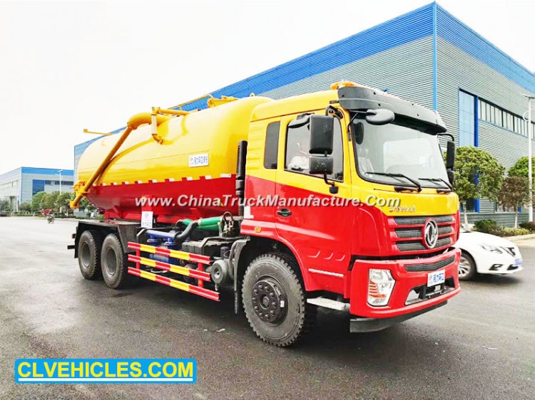 Dongfeng 18cbm 10wheeler Medium Volume 6X4 14m3 Toilet Sewage Suction Cleaning Sewer Industrial Sewa