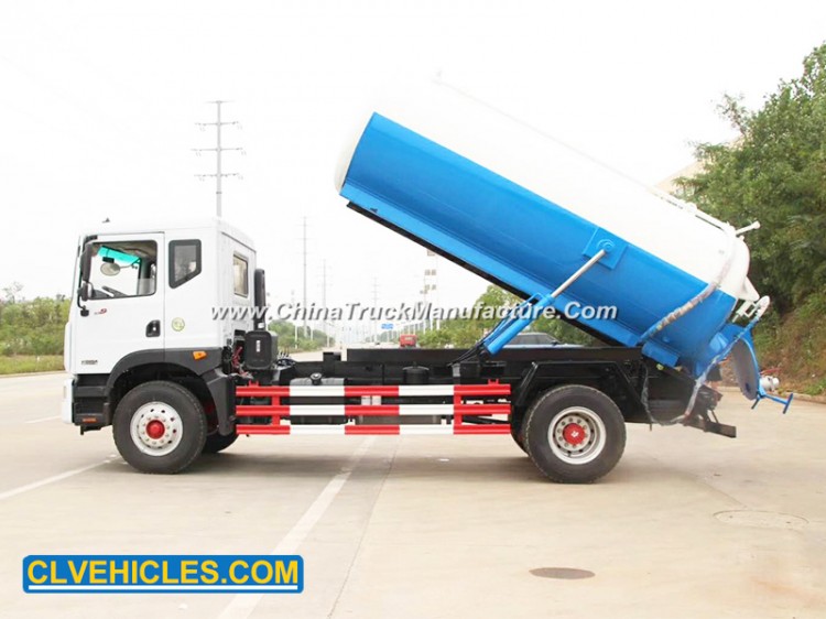 Dongfeng 10cbm 6wheeler Medium Volume Custom-Made Wet Dry Sewage Suction Truck Vacuum Cleaning Tanke