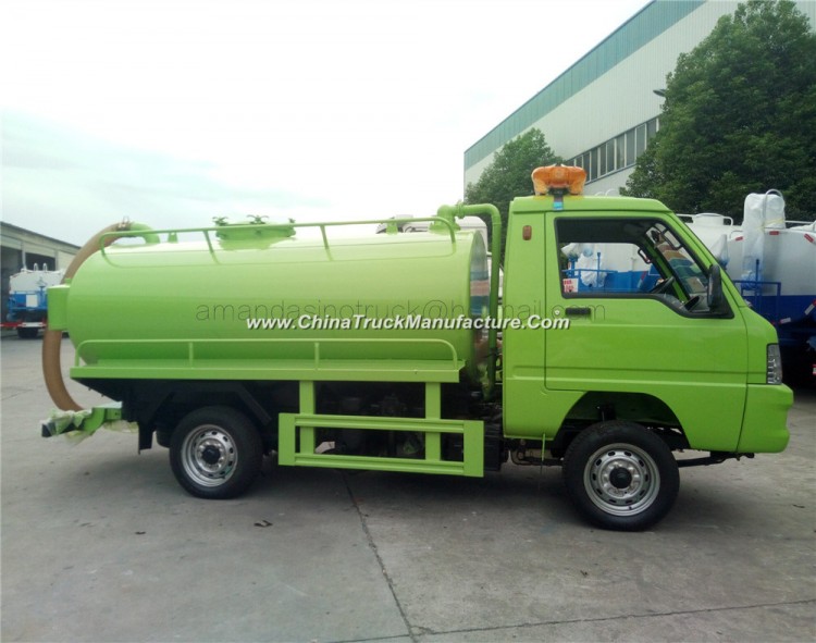Foton Right Hand Drive High Efficiency Suction Pump Sewer Scavenger 2000L Small Sewage Suction Truck