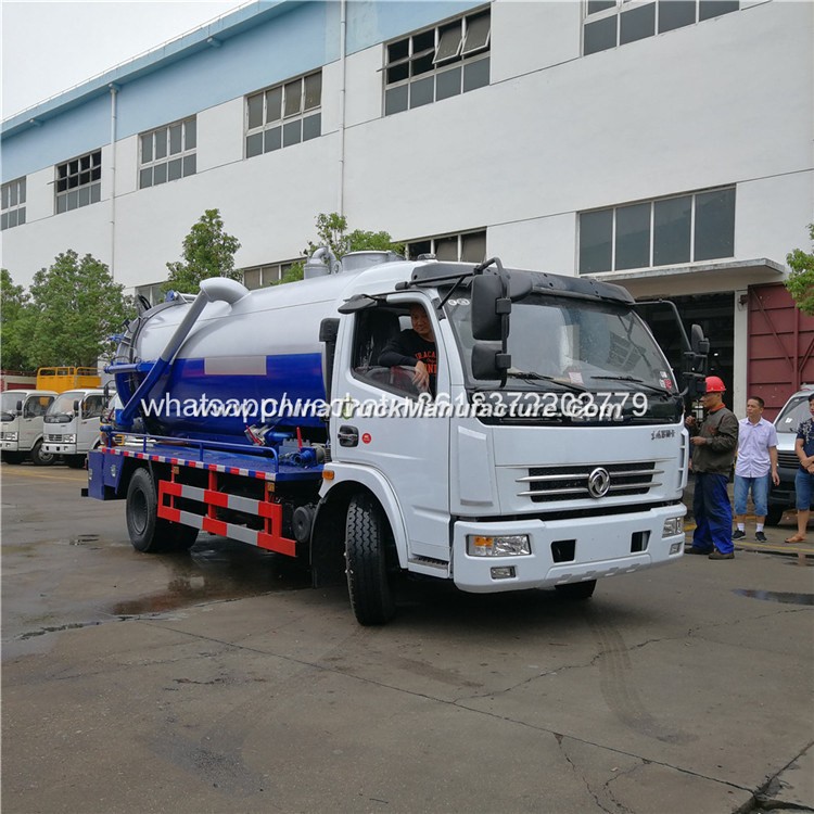 Dongfeng Brand 6m3 to 8m3 Sewage Suction Truck Jetting Sewer Cleaning Scavenger
