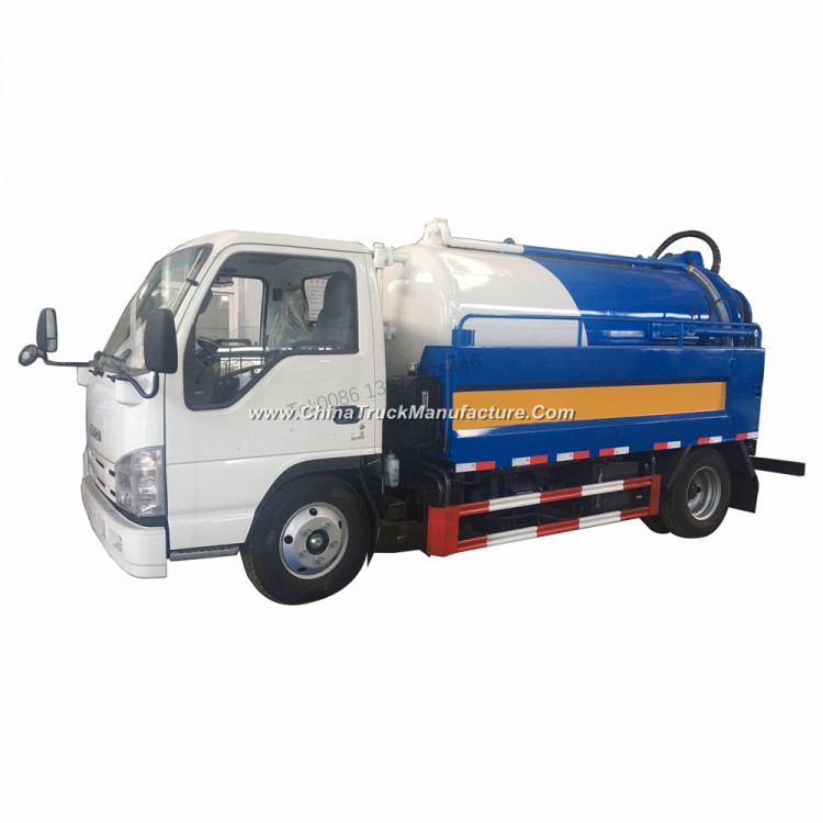 Isuzu 100p Cleaning Vacuum Truck High Pressure Cleaning Truck with Sewage Suction T