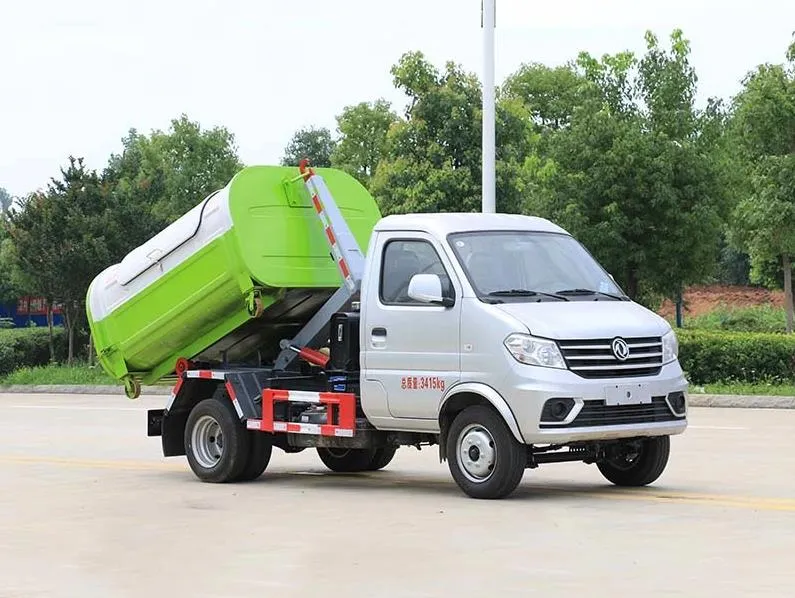 Dongfeng 3 Cubic Hook Lift Truck Garbage Truck