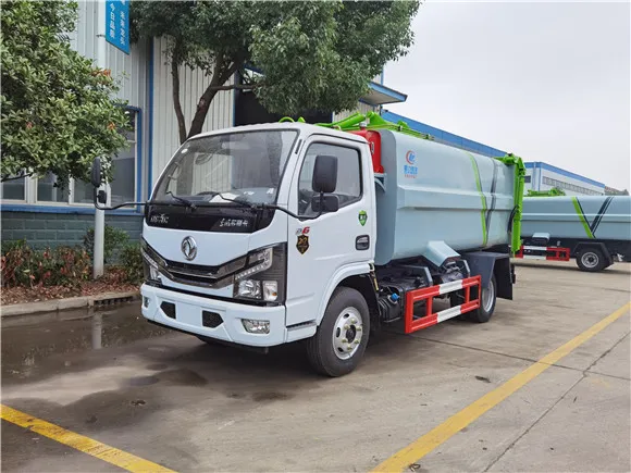 Dongfeng 4x2 6m3 side loading hanging bucket truck Picture