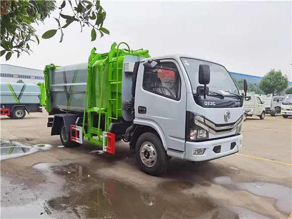 Dongfeng 4x2 6m3 side loading hanging bucket truck Picture