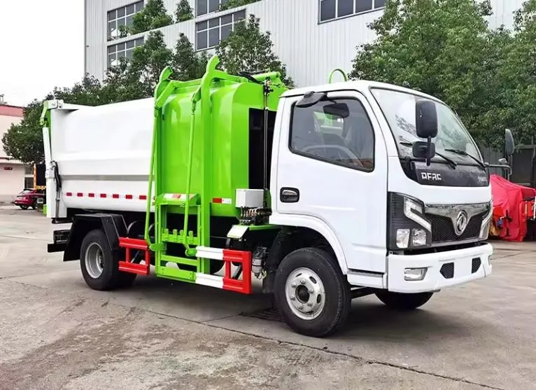 Dongfeng 4x2 side self loading and dumping garbage truck Picture