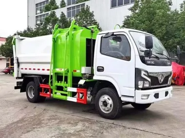 Dongfeng 4x2 side self loading and dumping garbage truck