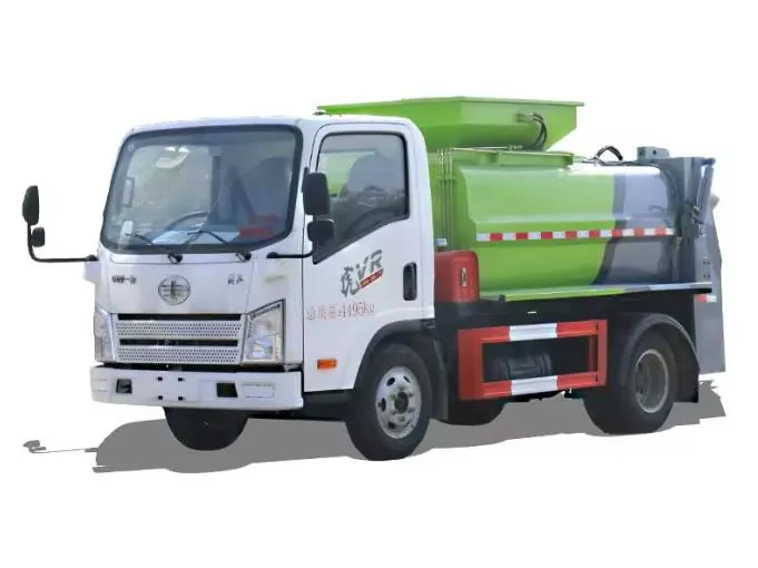 FAW 4x2 4 cbm air brake kitchen garbage truck