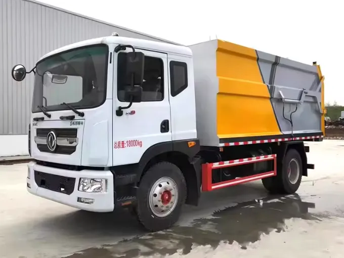 Dongfeng 4x2 carbon steel hydraulic garbage truck