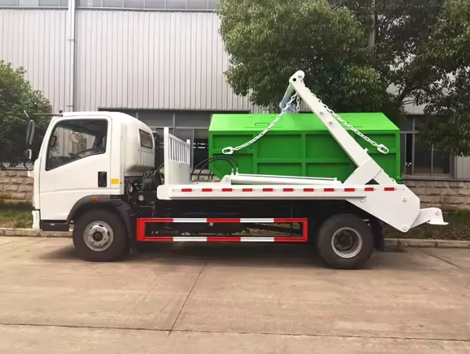 HOWO 4 CBM Swing Arm Garbage Truck Picture